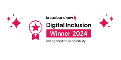 broadbandnow Digital Inclusion Winner 2024 badge.